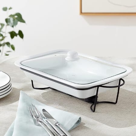 Plat de Service Élégant avec Support – Image 2