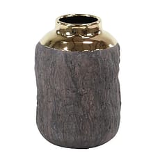 Vase décoratif en céramique avec finition dorée