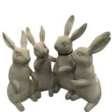 Ensemble de Lapins Décoratifs en Résine